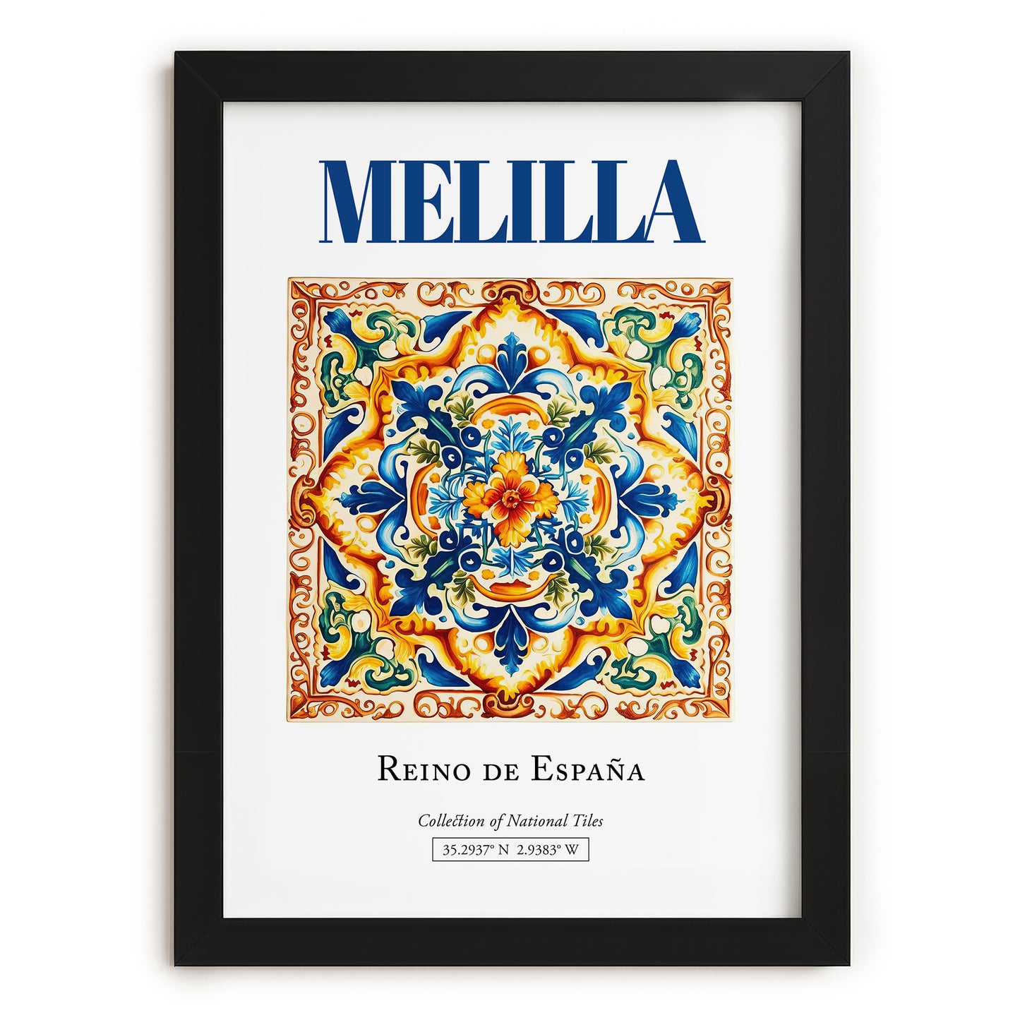 Melilla, Spain – Tourist Destination Poster, in sleek black frame