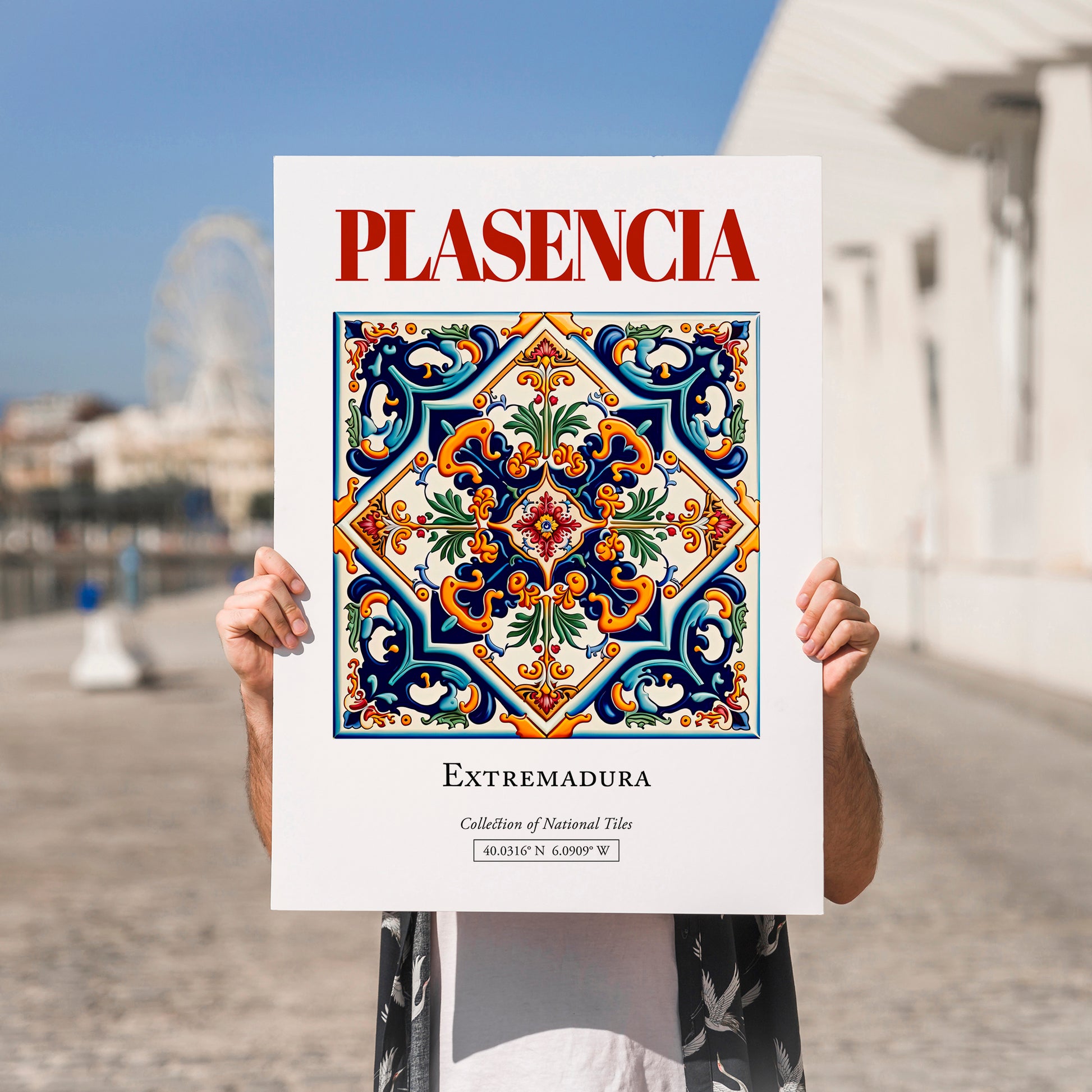 Plasencia, Spain – Travel Wall Decor, no-text version framed in wood
