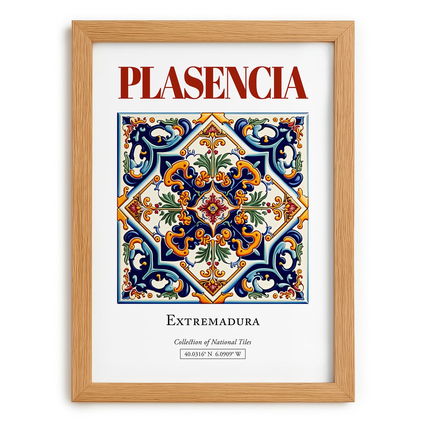 Plasencia, Spain – Travel Wall Decor, set in oak frame