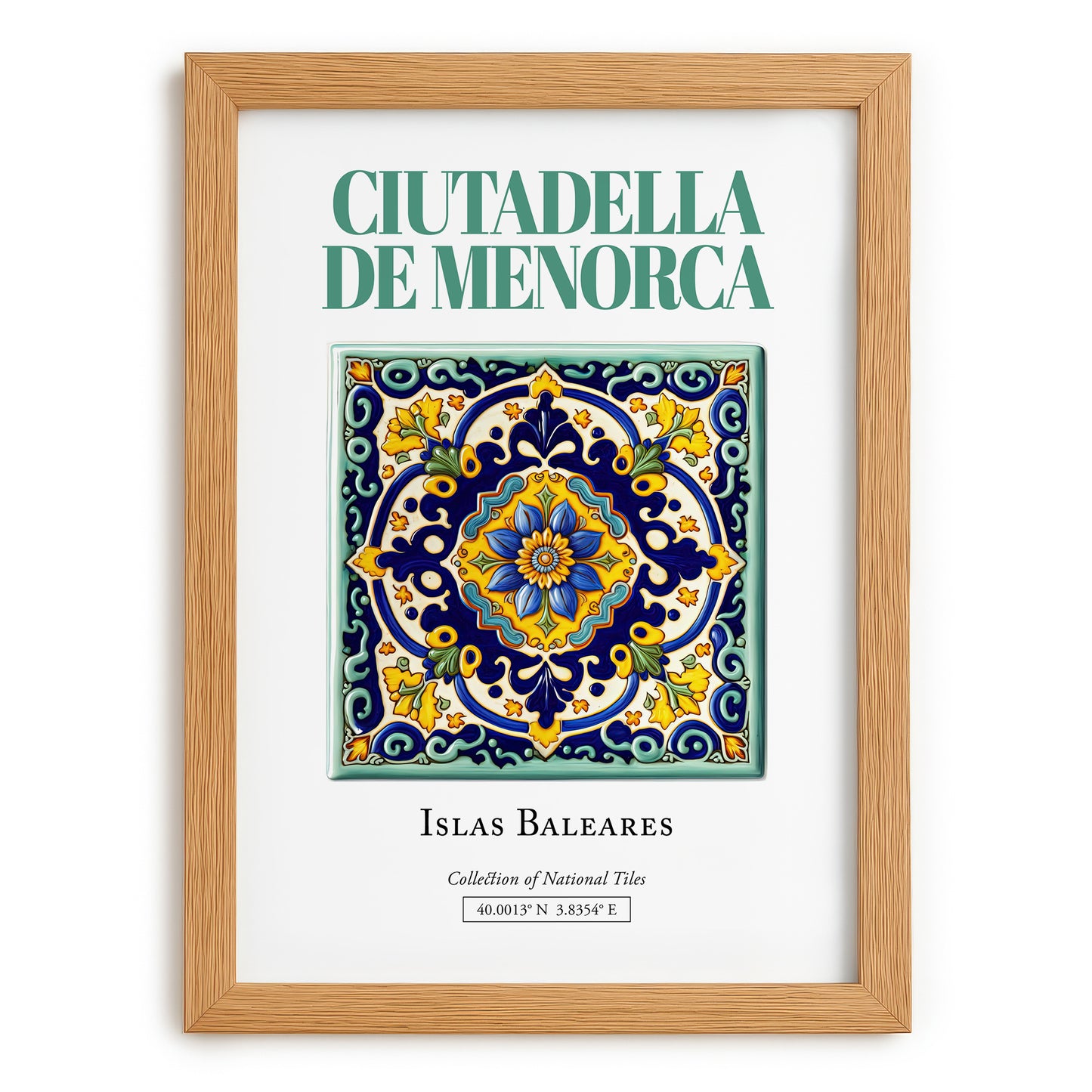 Ciutadella de Menorca, Spain – Travel Destination Art, set in oak frame