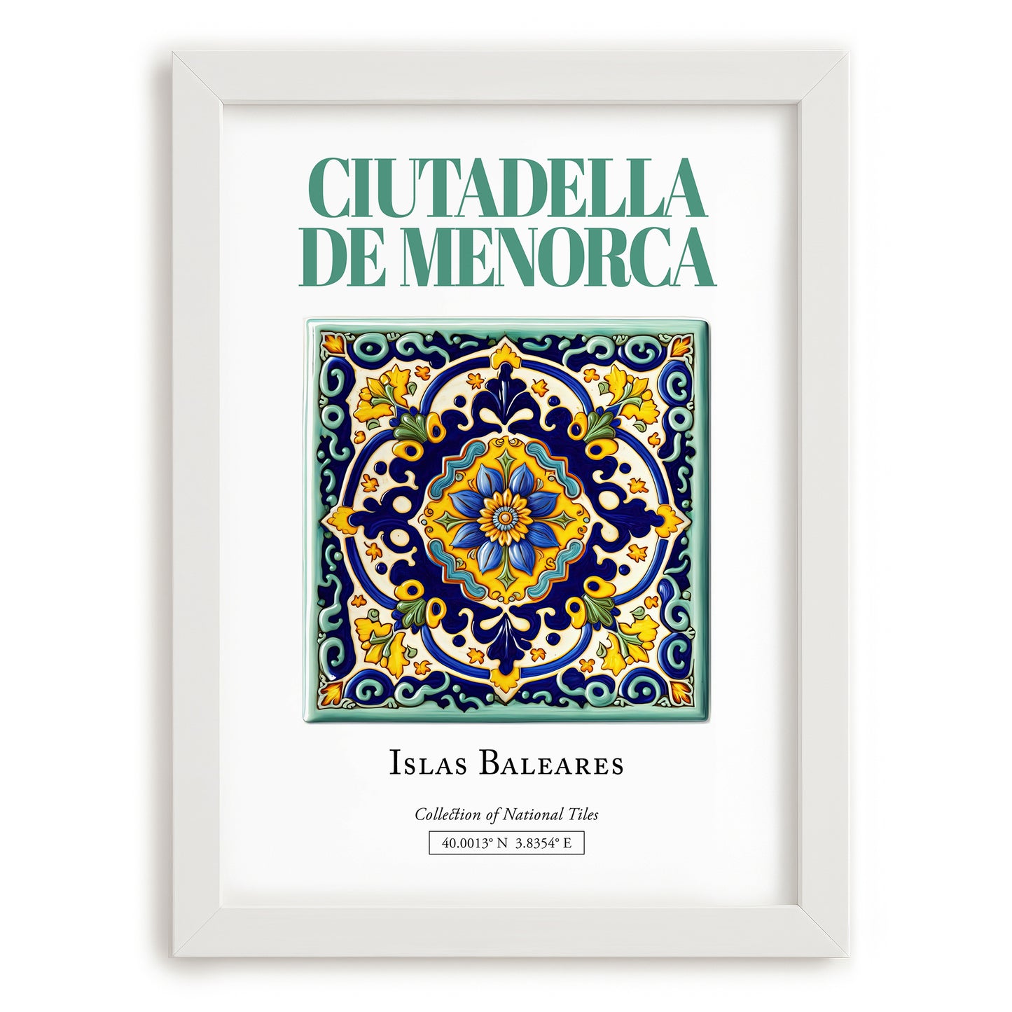 Ciutadella de Menorca, Spain – Travel Destination Art, placed in minimal white frame