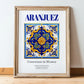 Aranjuez, Spain – Travel Poster, in wooden frame leaning on the floor