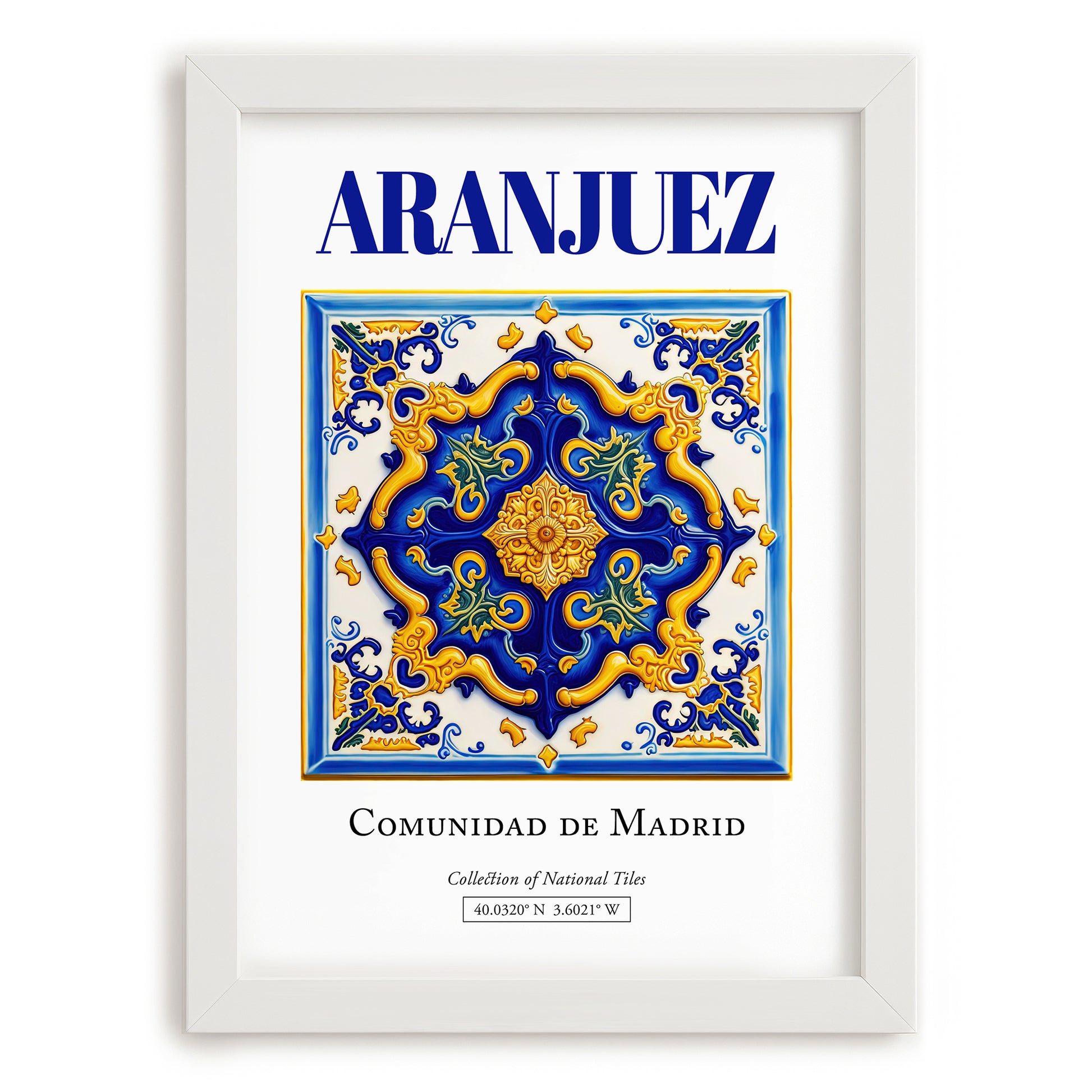 Aranjuez, Spain – Travel Poster, placed in minimal white frame