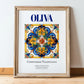 Oliva, Spain – Travel Print, in wooden frame leaning on the floor