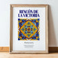 Rincón de la Victoria, Spain – Travel Poster, in wooden frame leaning on the floor