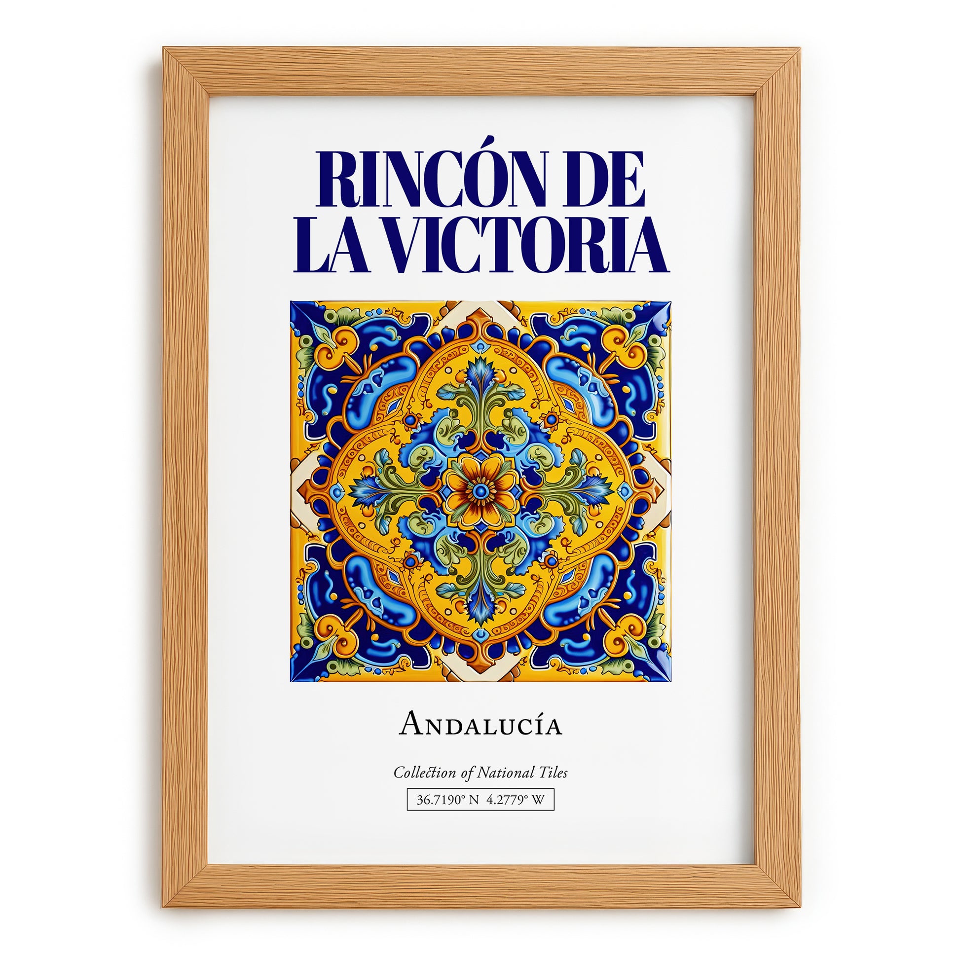 Rincón de la Victoria, Spain – Travel Poster, set in oak frame