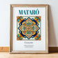 Mataró, Spain – Travel Wall Decor, in wooden frame leaning on the floor