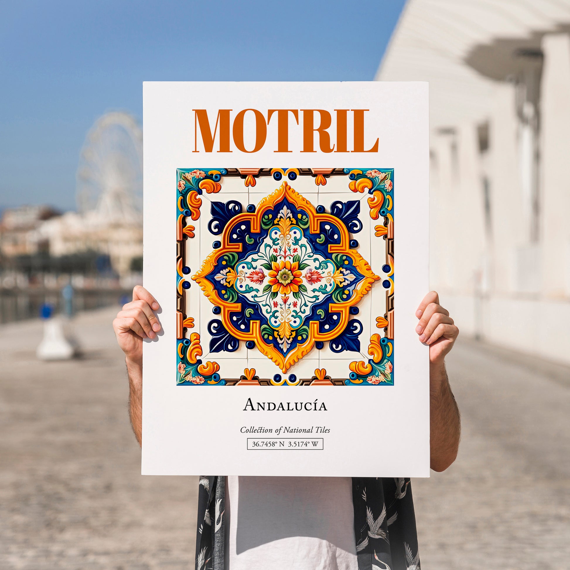 Motril, Spain – Travel Wall Art, no-text version framed in wood