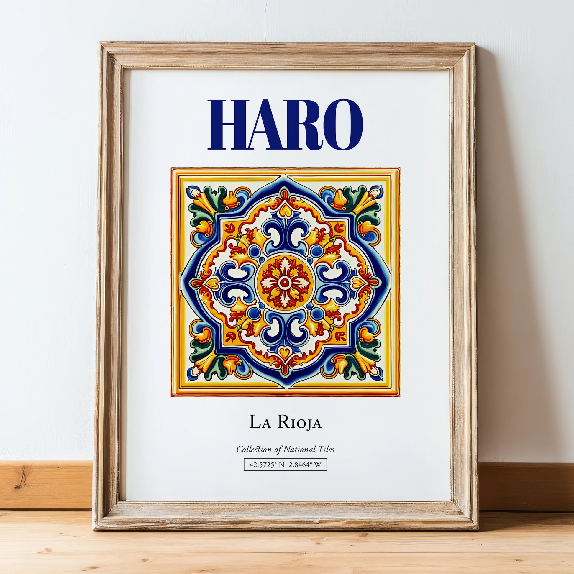 Haro, Spain – Dream Destination Decor, in wooden frame leaning on the floor