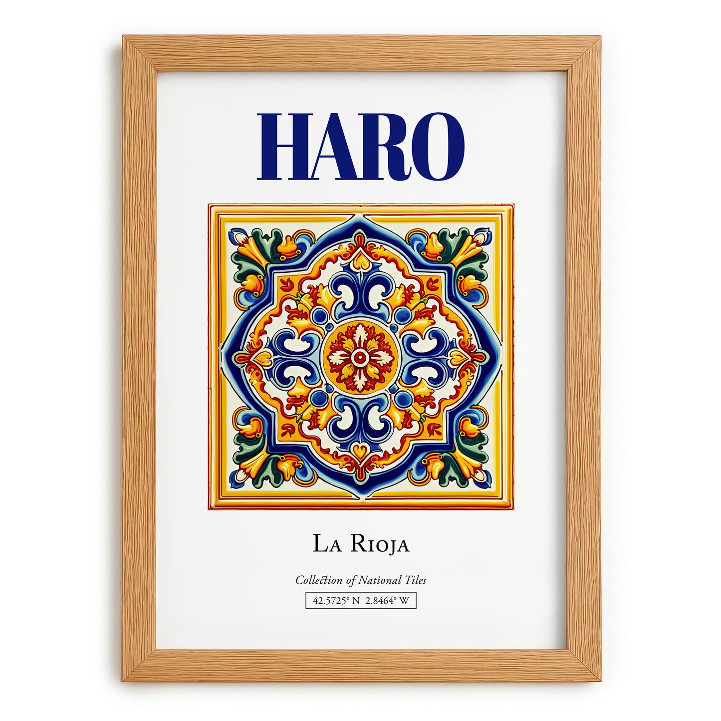 Haro, Spain – Dream Destination Decor, set in oak frame