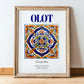 Olot, Spain – Historic Cities Art Print, in wooden frame leaning on the floor