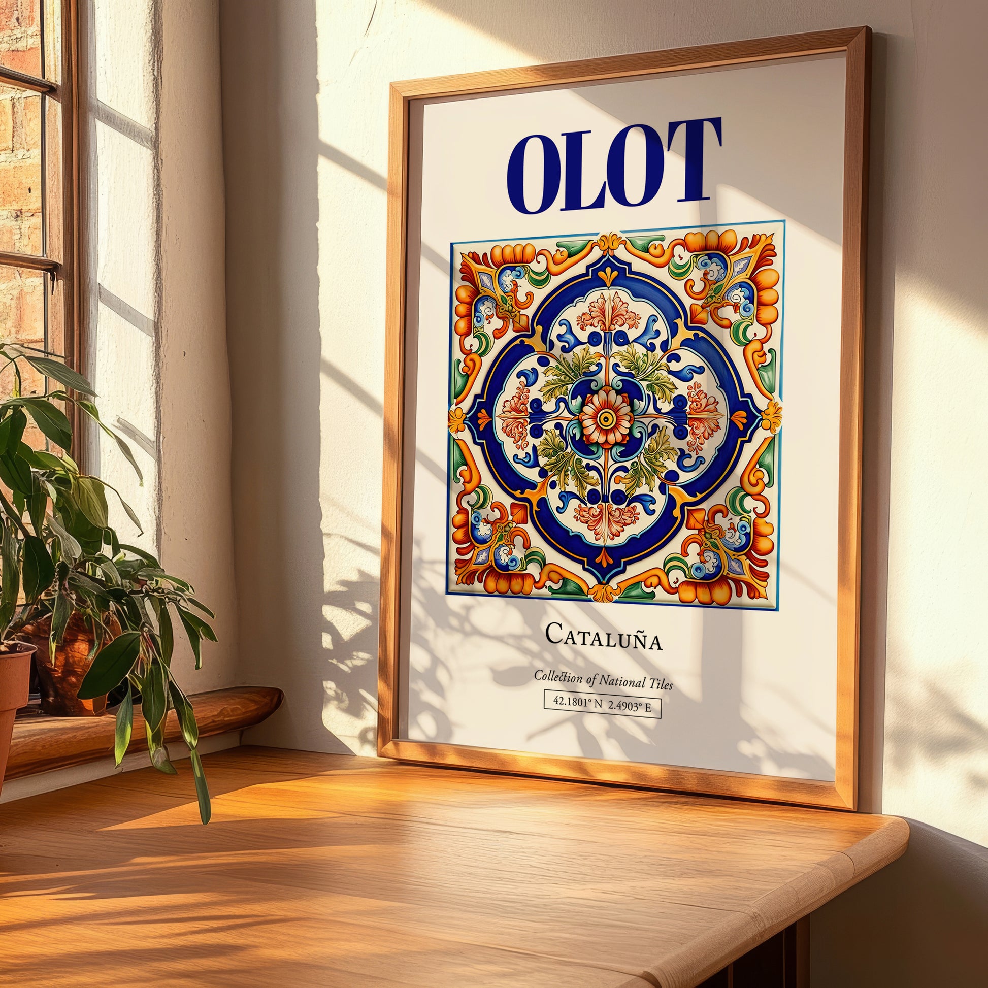 Olot, Spain – Historic Cities Art Print, clean layout with no caption