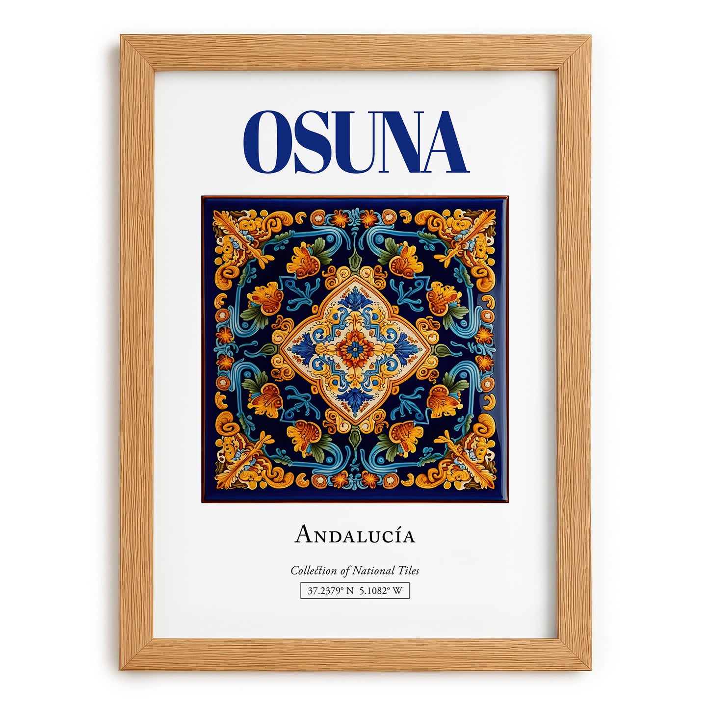 Osuna, Spain – Cityscape Wall Art, set in oak frame