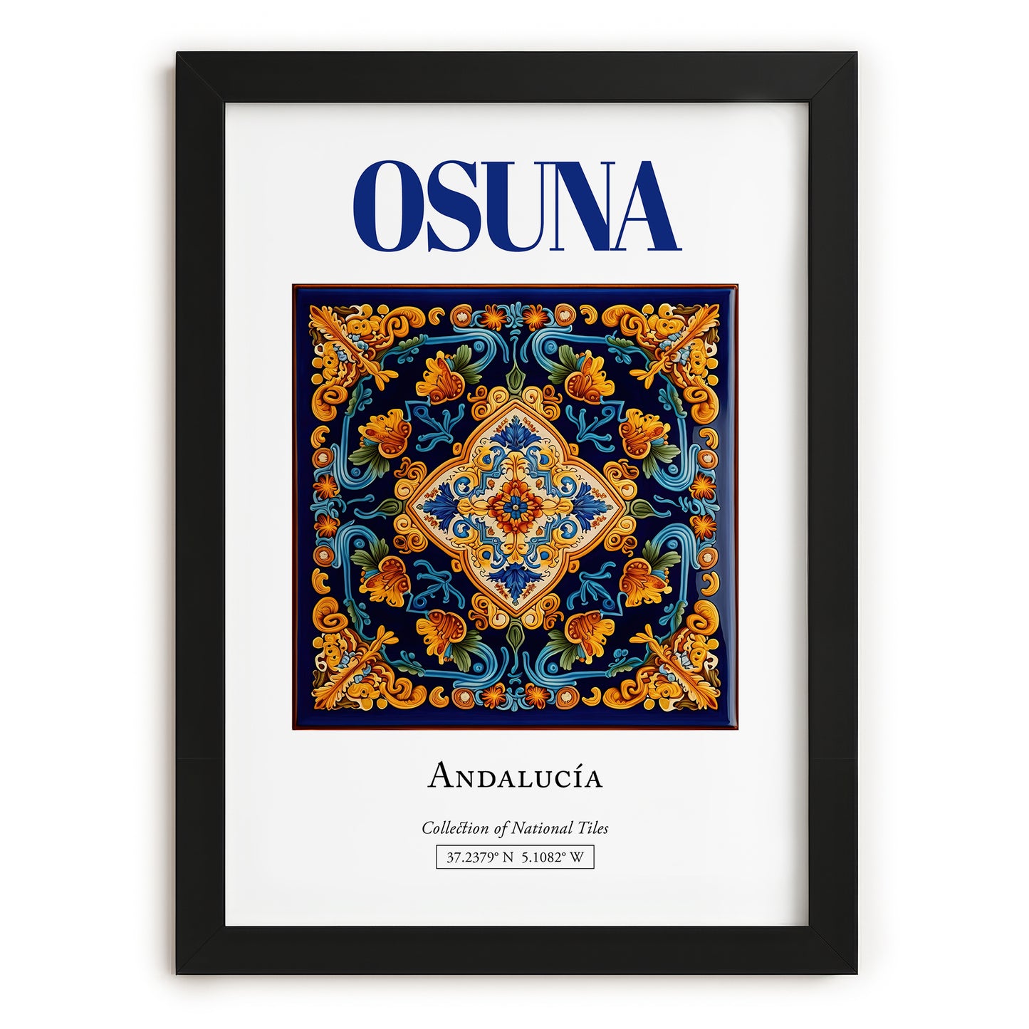 Osuna, Spain – Cityscape Wall Art, in sleek black frame
