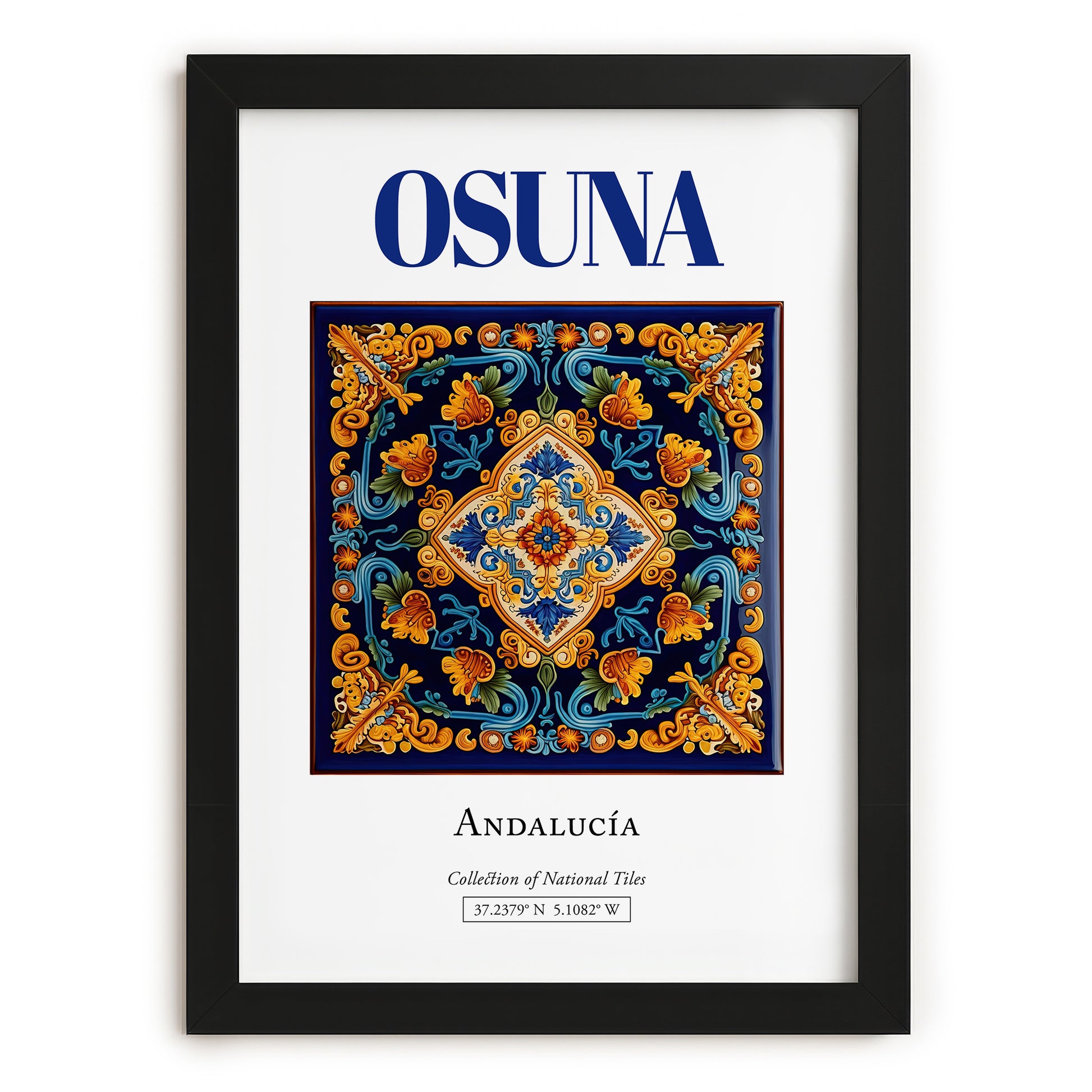 Osuna, Spain – Cityscape Wall Art, in sleek black frame