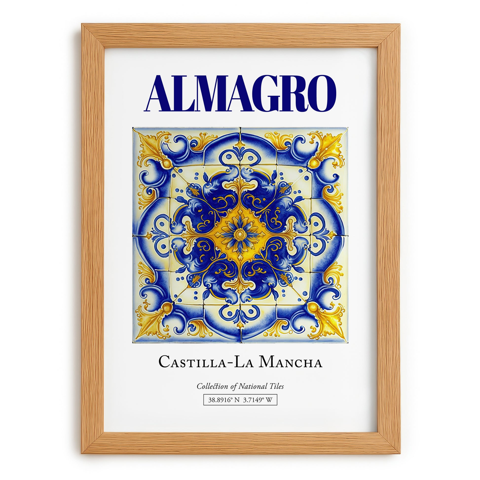 Almagro, Spain – World Heritage Travel Poster, set in oak frame