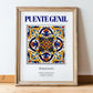 Puente Genil, Spain – Travel Poster, in wooden frame leaning on the floor