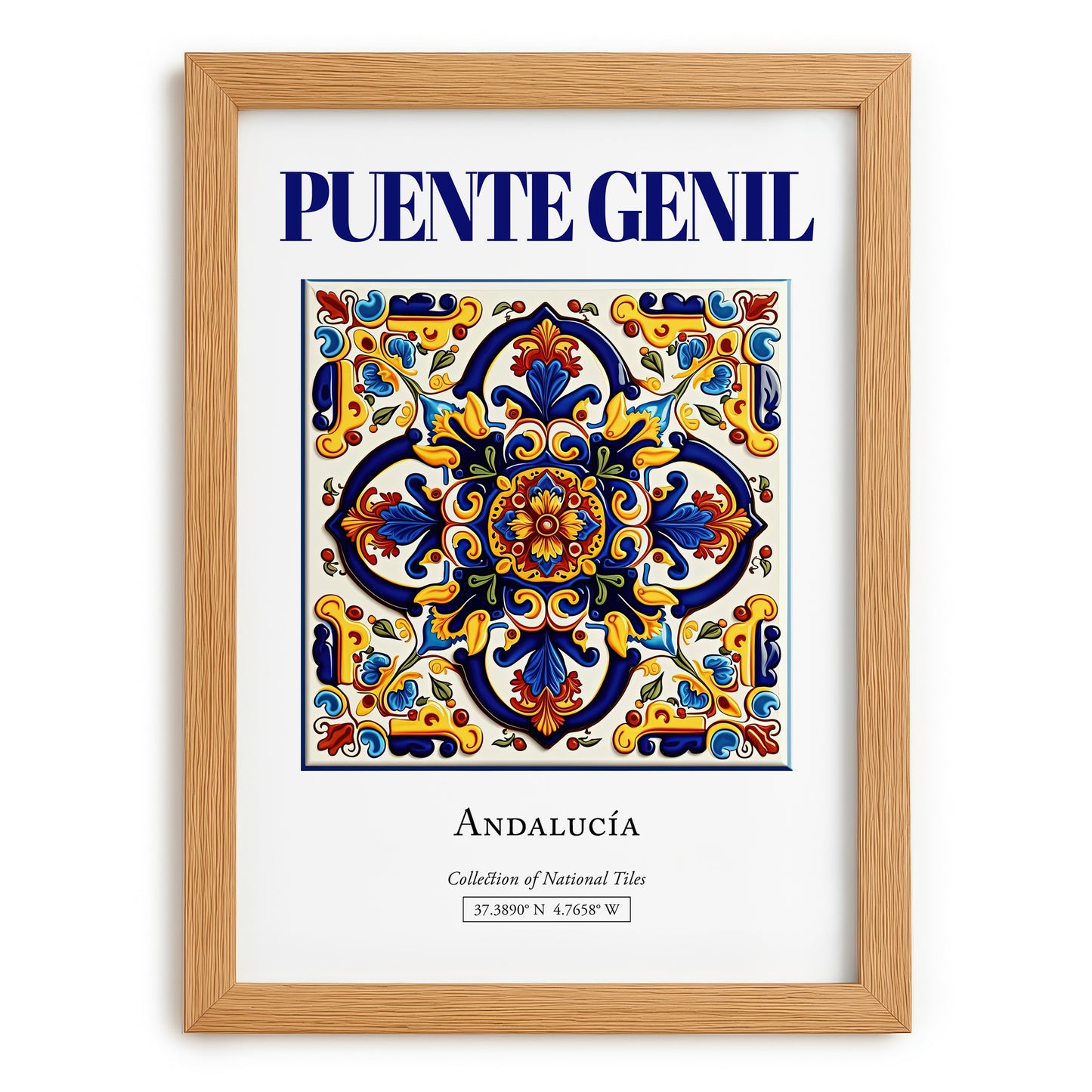 Puente Genil, Spain – Travel Poster, set in oak frame