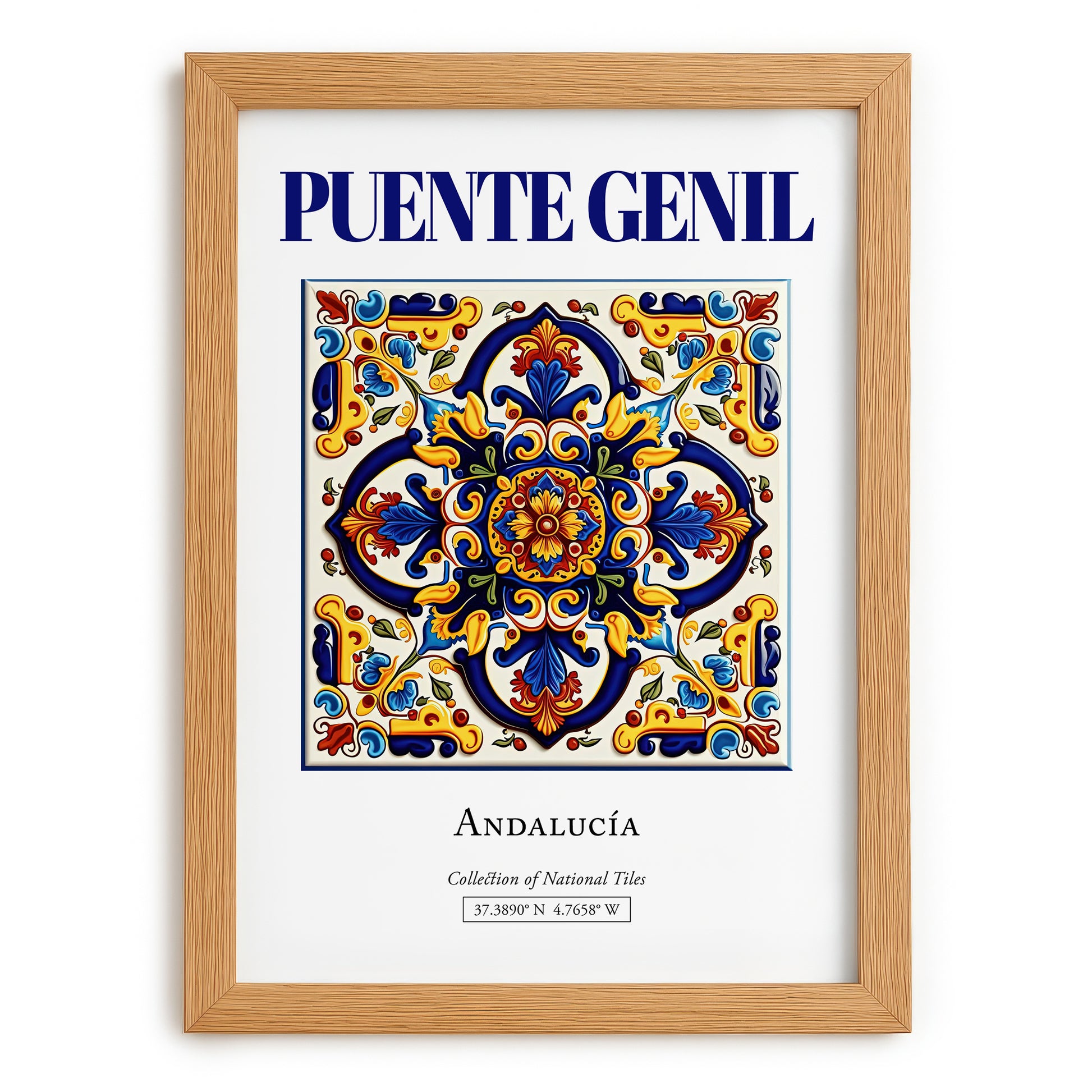 Puente Genil, Spain – Travel Poster, set in oak frame