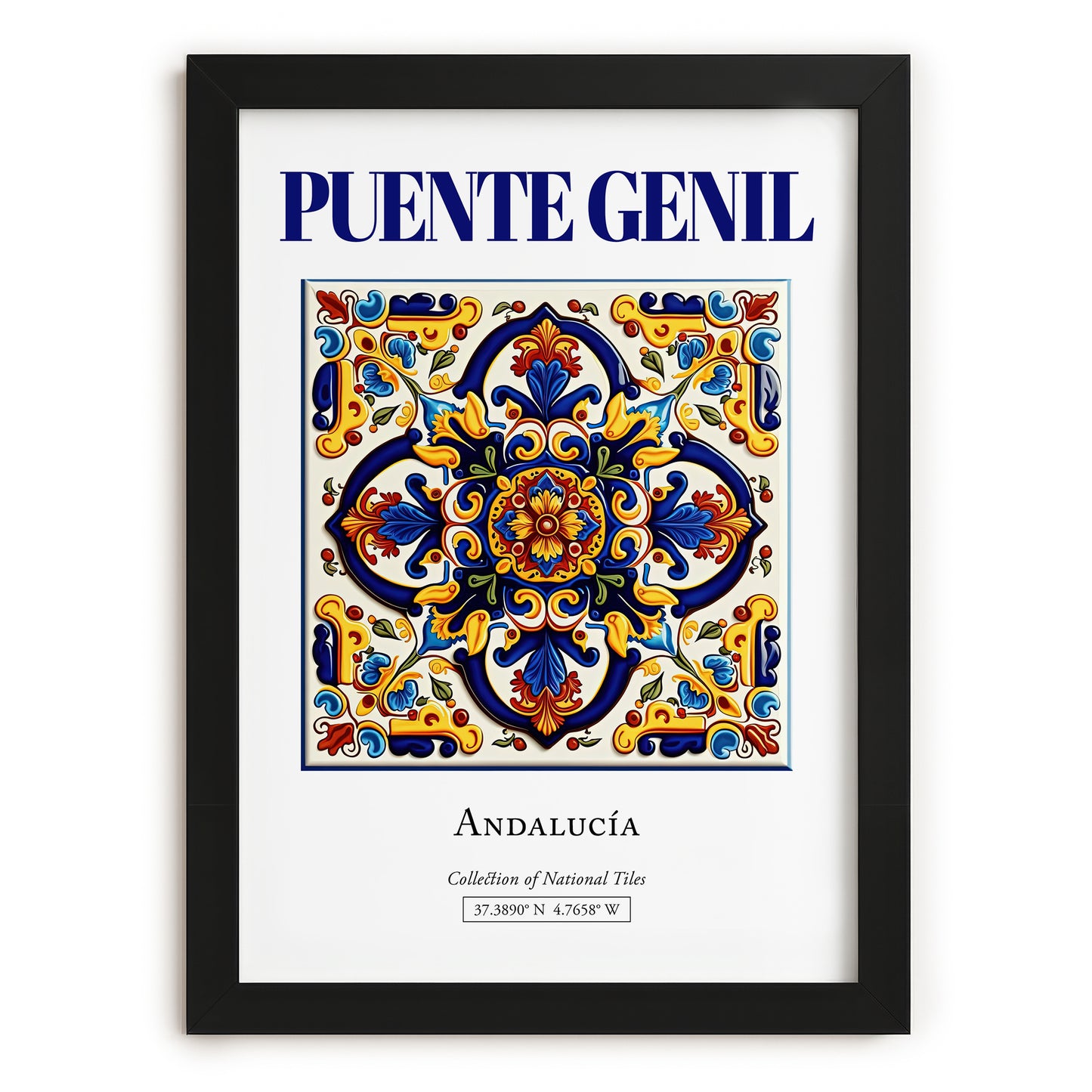 Puente Genil, Spain – Travel Poster, in sleek black frame