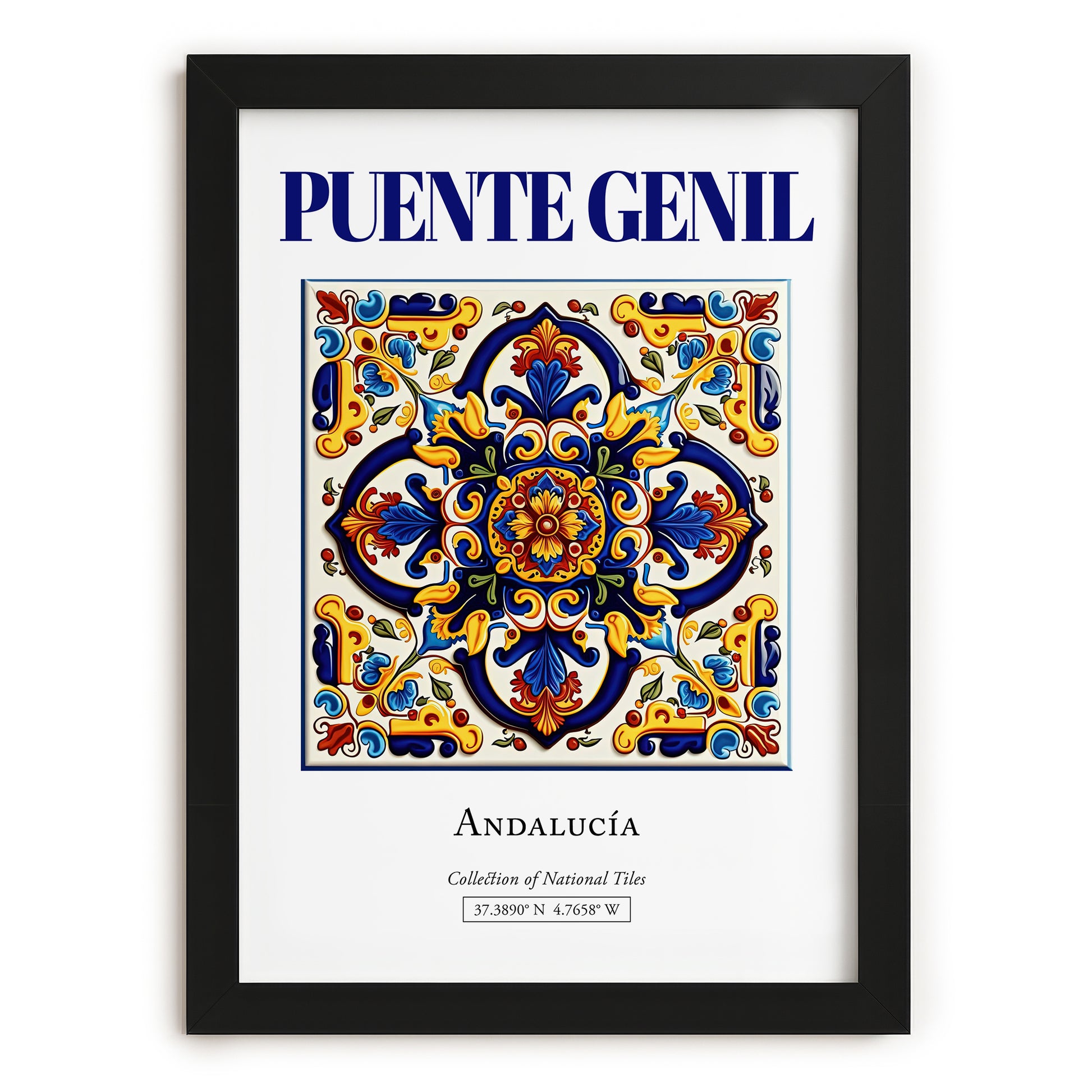 Puente Genil, Spain – Travel Poster, in sleek black frame