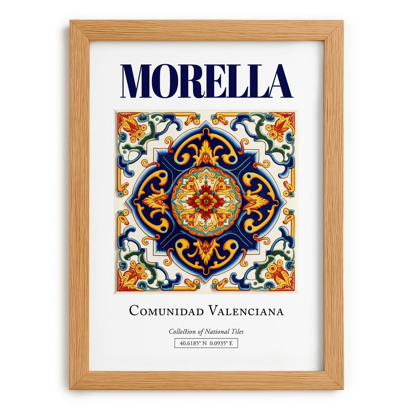 Morella, Spain – Travel Poster, set in oak frame