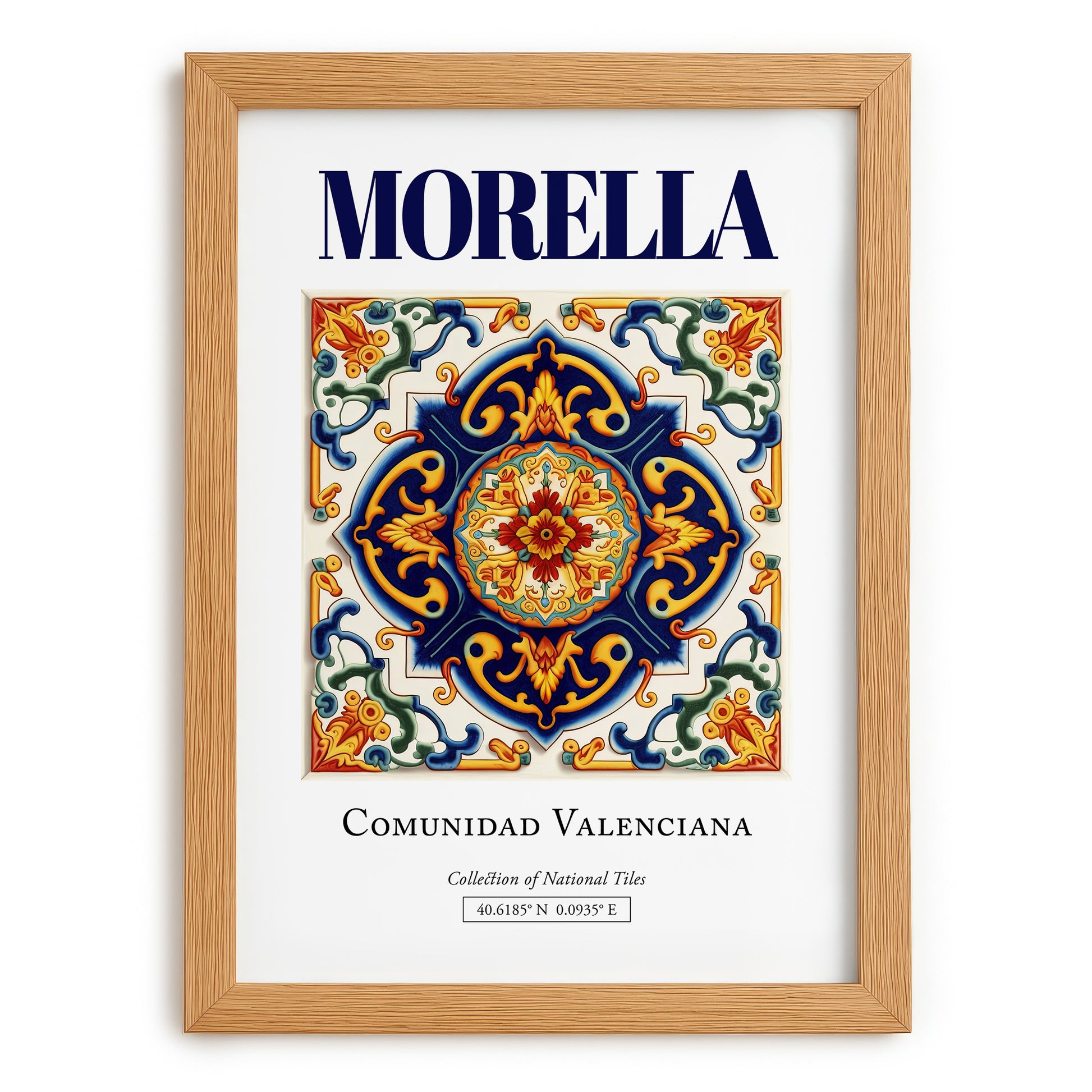 Morella, Spain – Travel Poster, set in oak frame