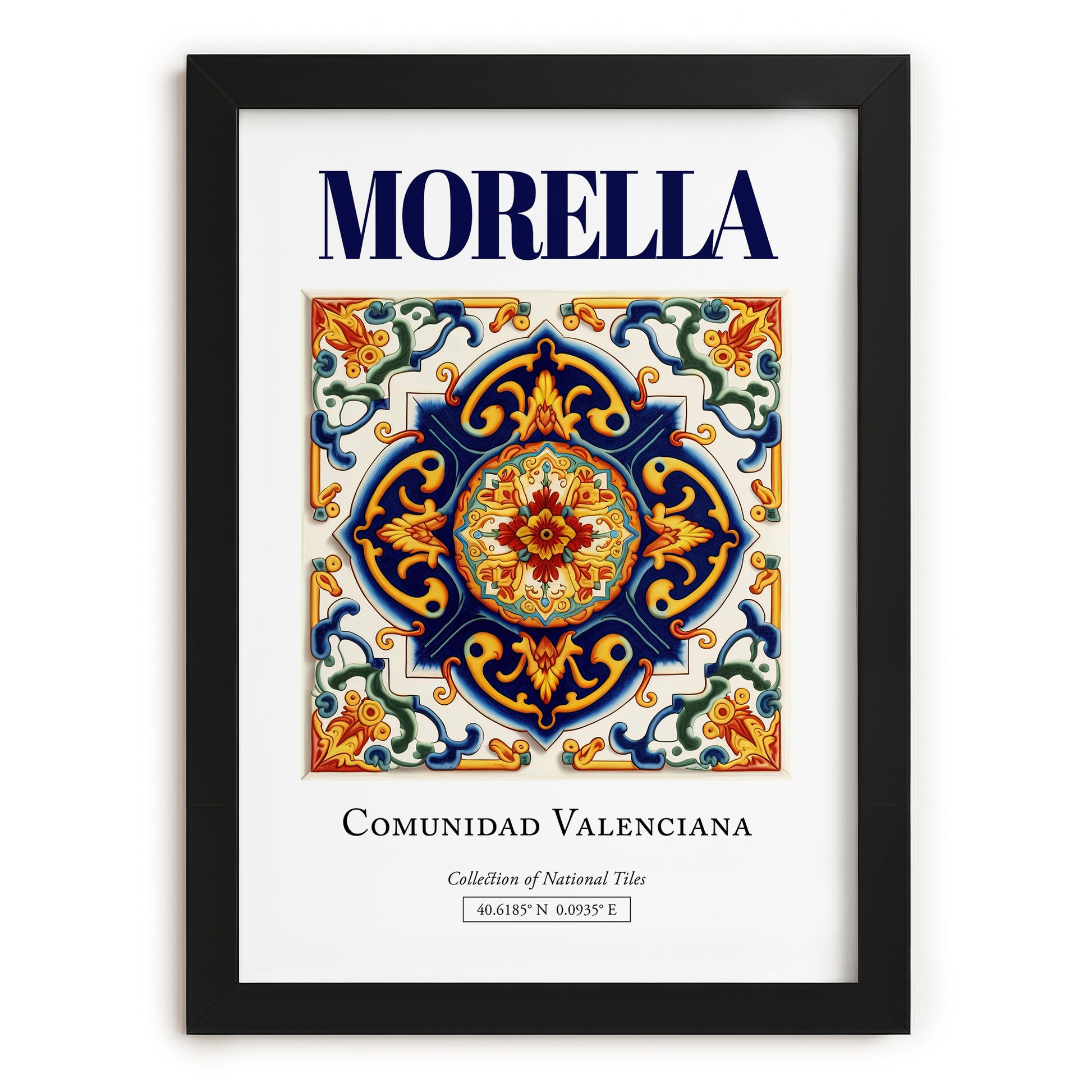 Morella, Spain – Travel Poster, in sleek black frame