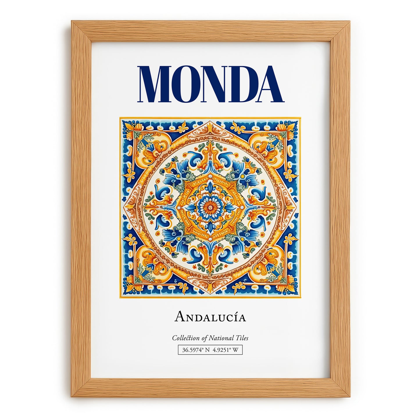 Monda, Spain – Travel Wall Decor, set in oak frame