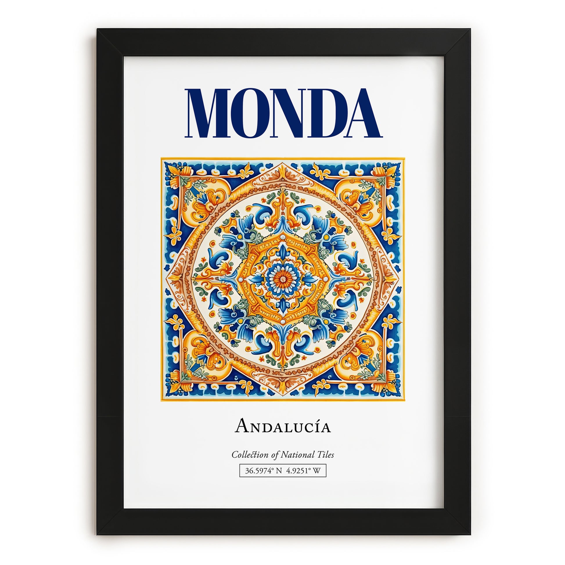 Monda, Spain – Travel Wall Decor, in sleek black frame
