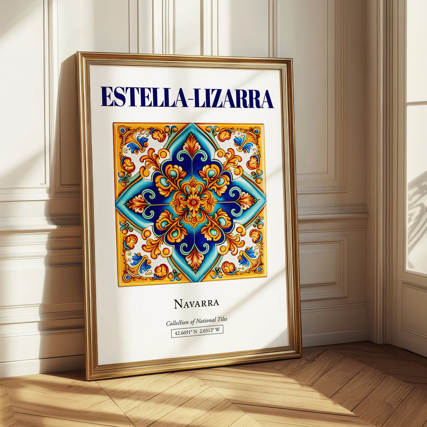 Estella-Lizarra, Spain – Architectural Travel Art, styled in a charming Paris street view