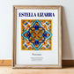 Estella-Lizarra, Spain – Architectural Travel Art, in wooden frame leaning on the floor