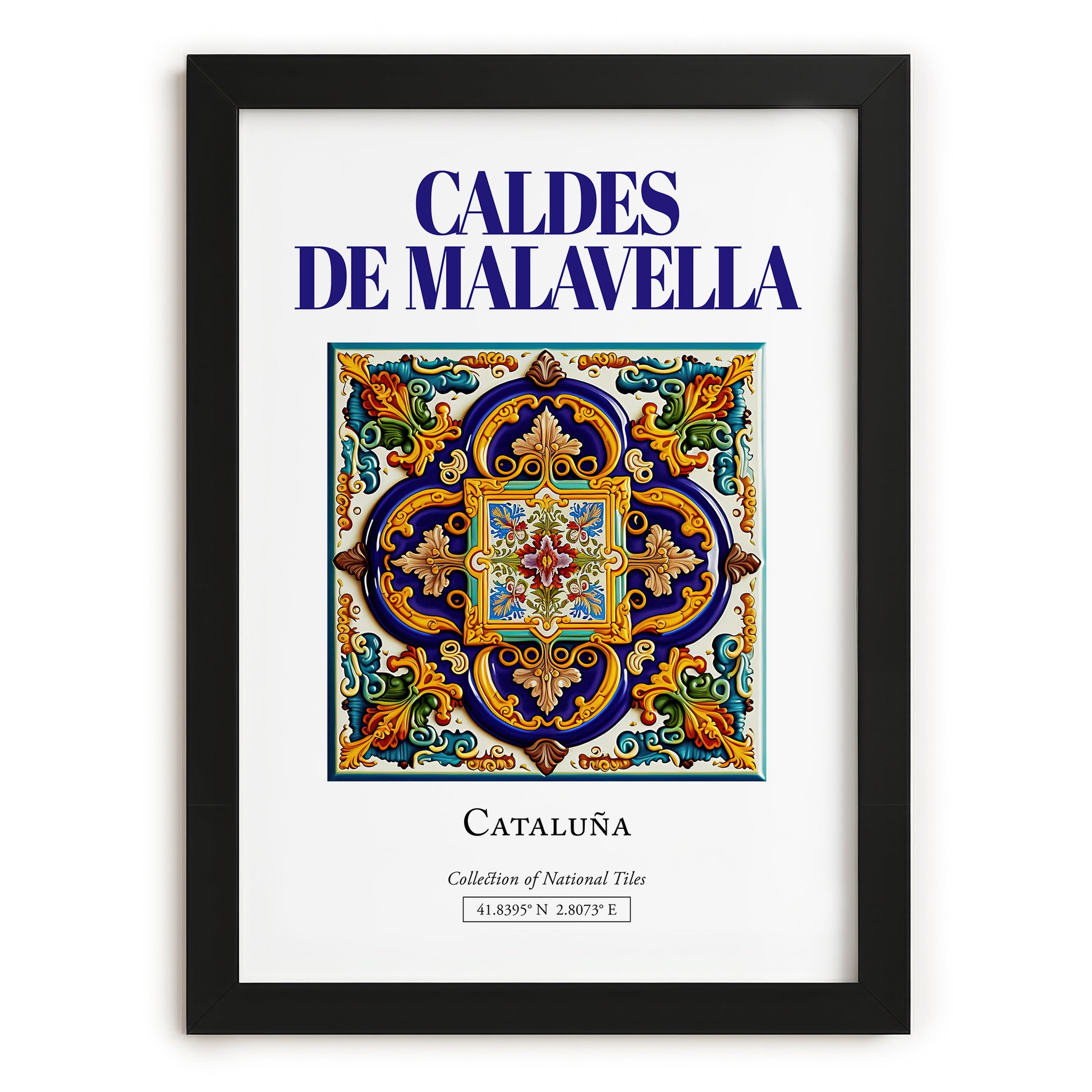 Caldes de Malavella, Spain – Wanderlust Wall Decor, in sleek black frame
