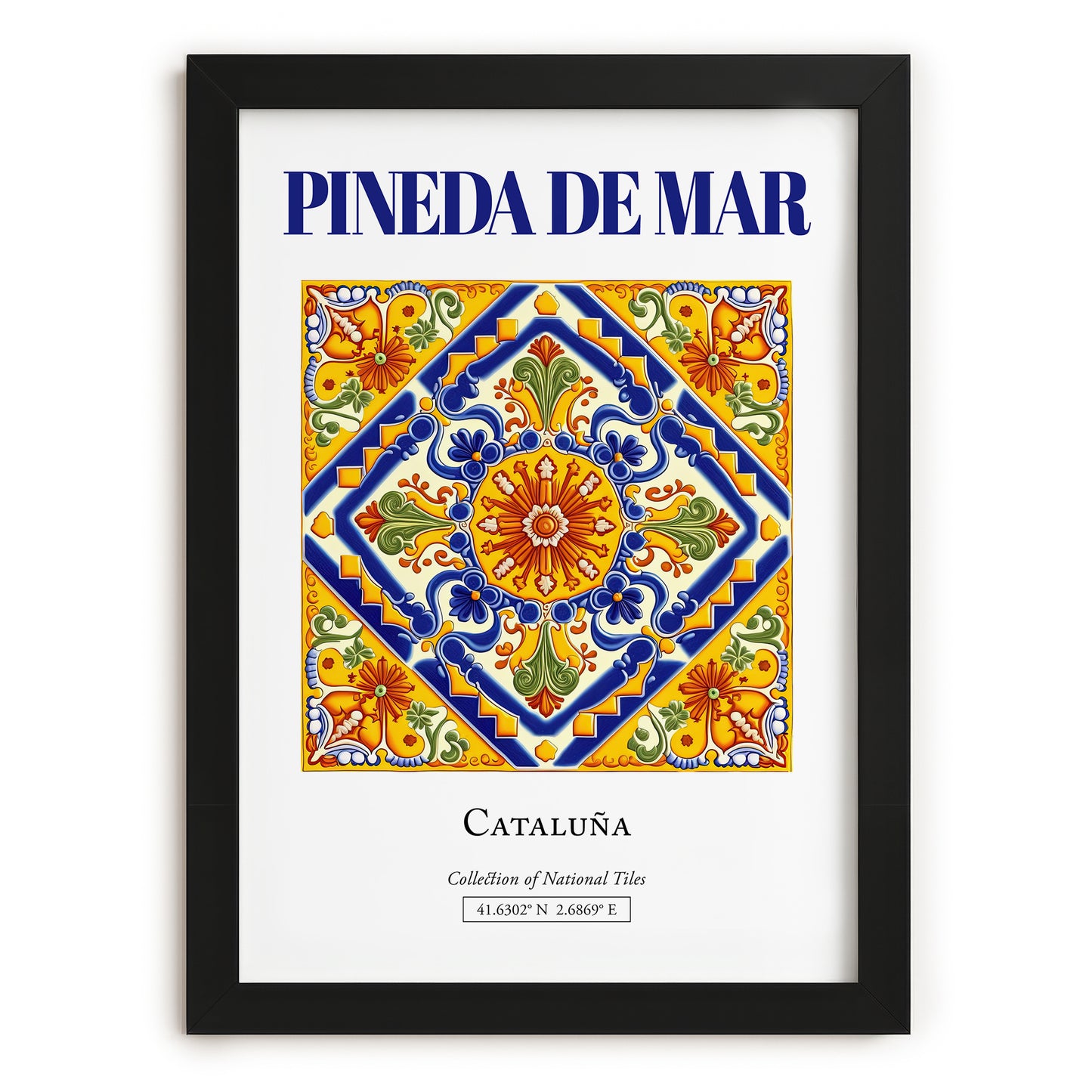 Pineda de Mar, Spain – Travel Print, in sleek black frame