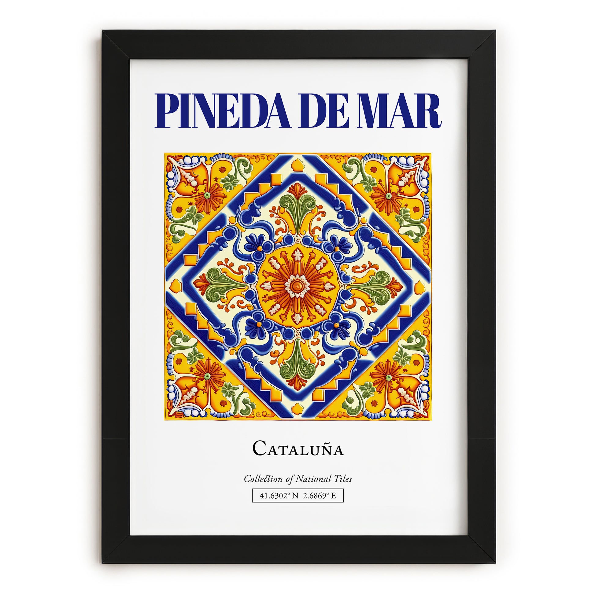 Pineda de Mar, Spain – Travel Print, in sleek black frame