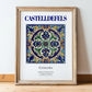 Castelldefels, Spain – Travel Print, in wooden frame leaning on the floor