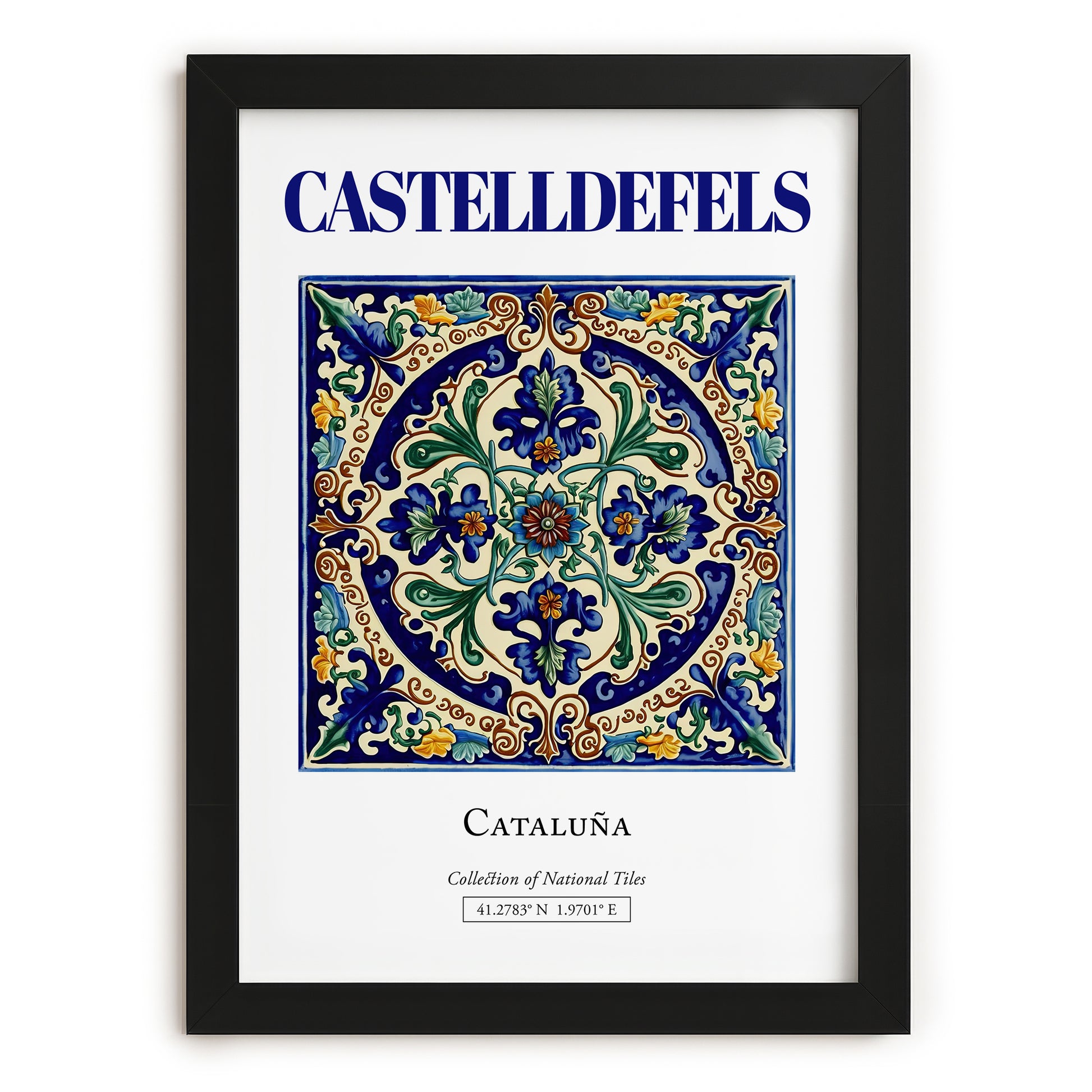 Castelldefels, Spain – Travel Print, in sleek black frame