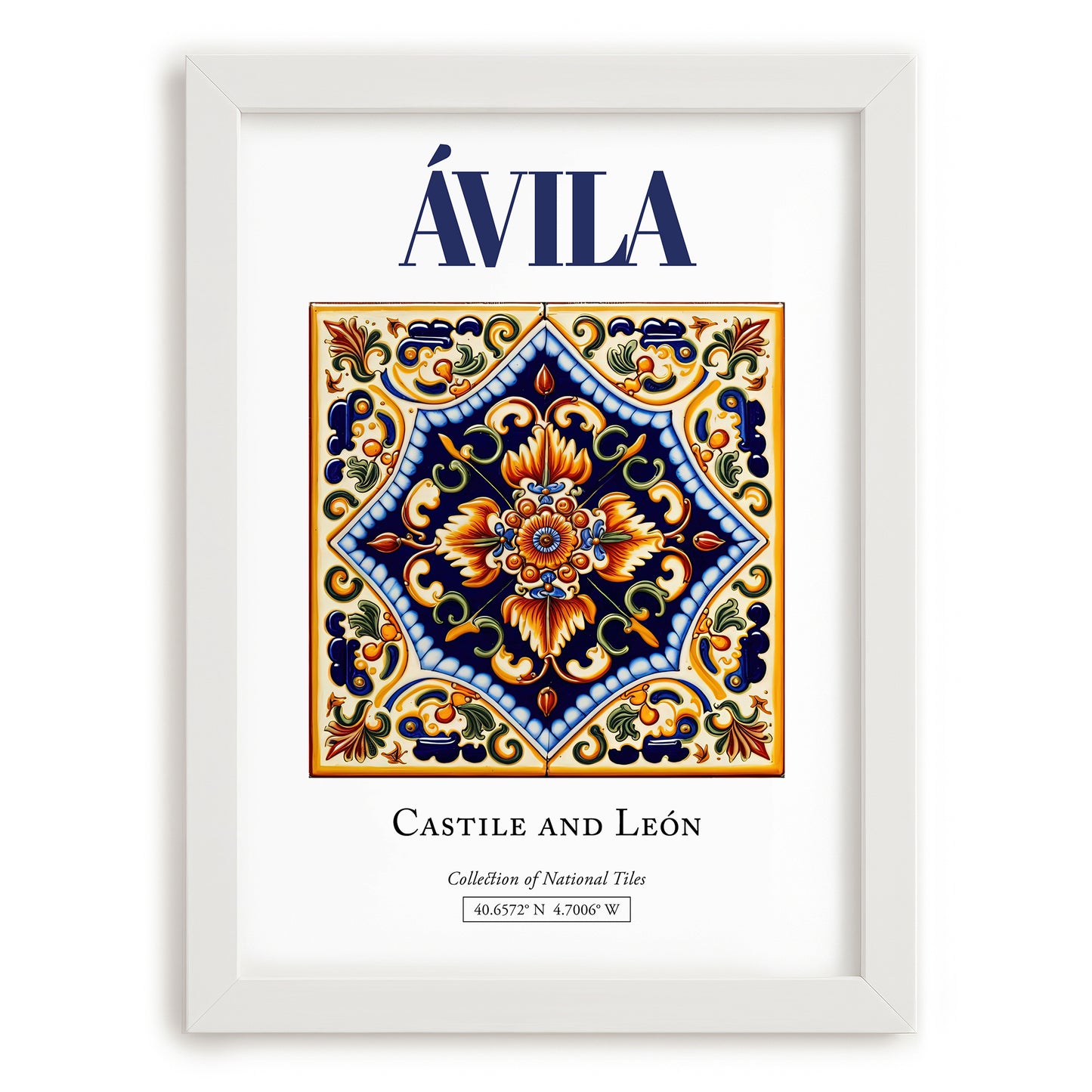 Ávila, Spain – Travel Print, placed in minimal white frame