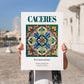 Caceres, Spain – Travel Poster, no-text version framed in wood