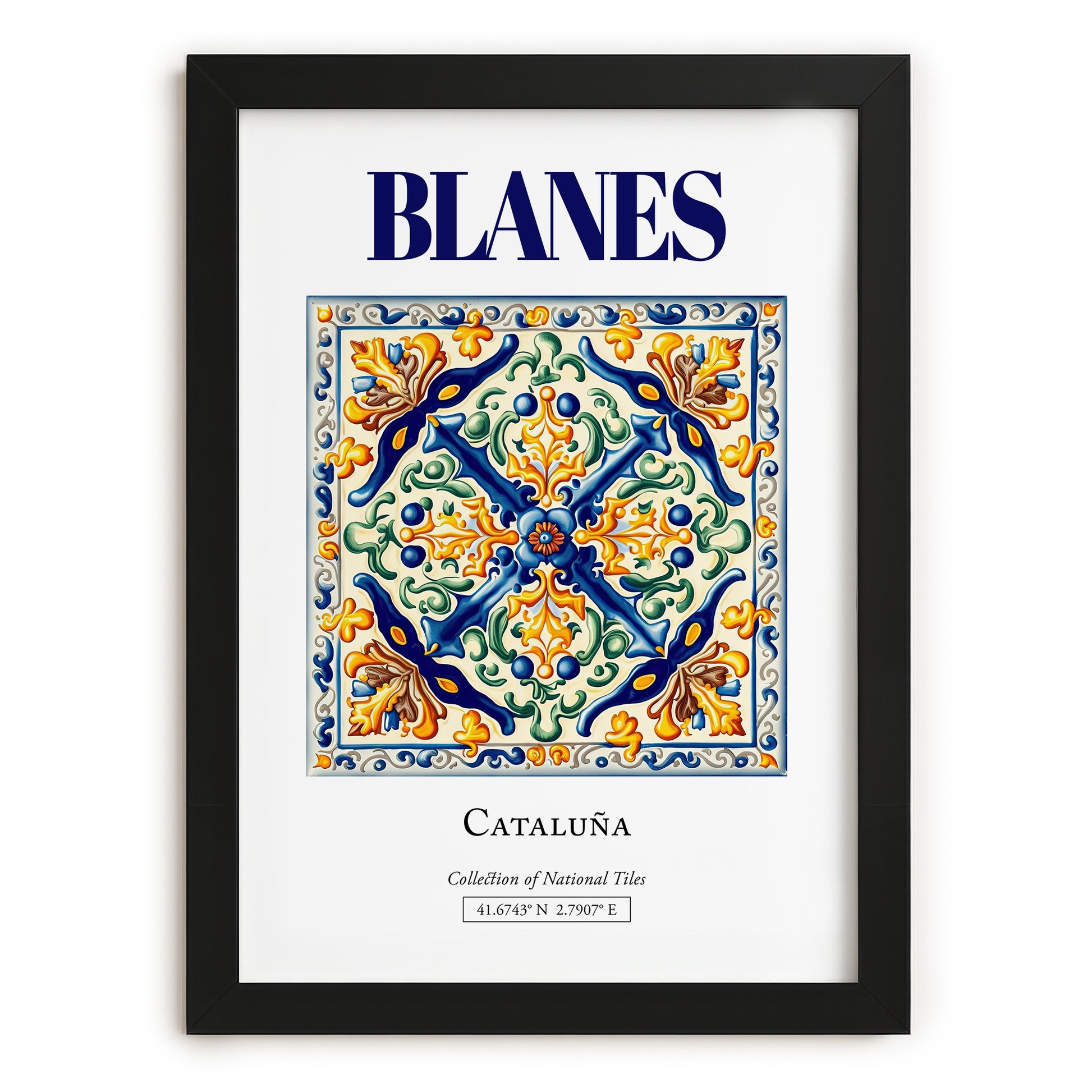 Blanes, Spain – Travel Print, in sleek black frame