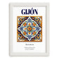Gijón, Spain – Travel Wall Art, placed in minimal white frame