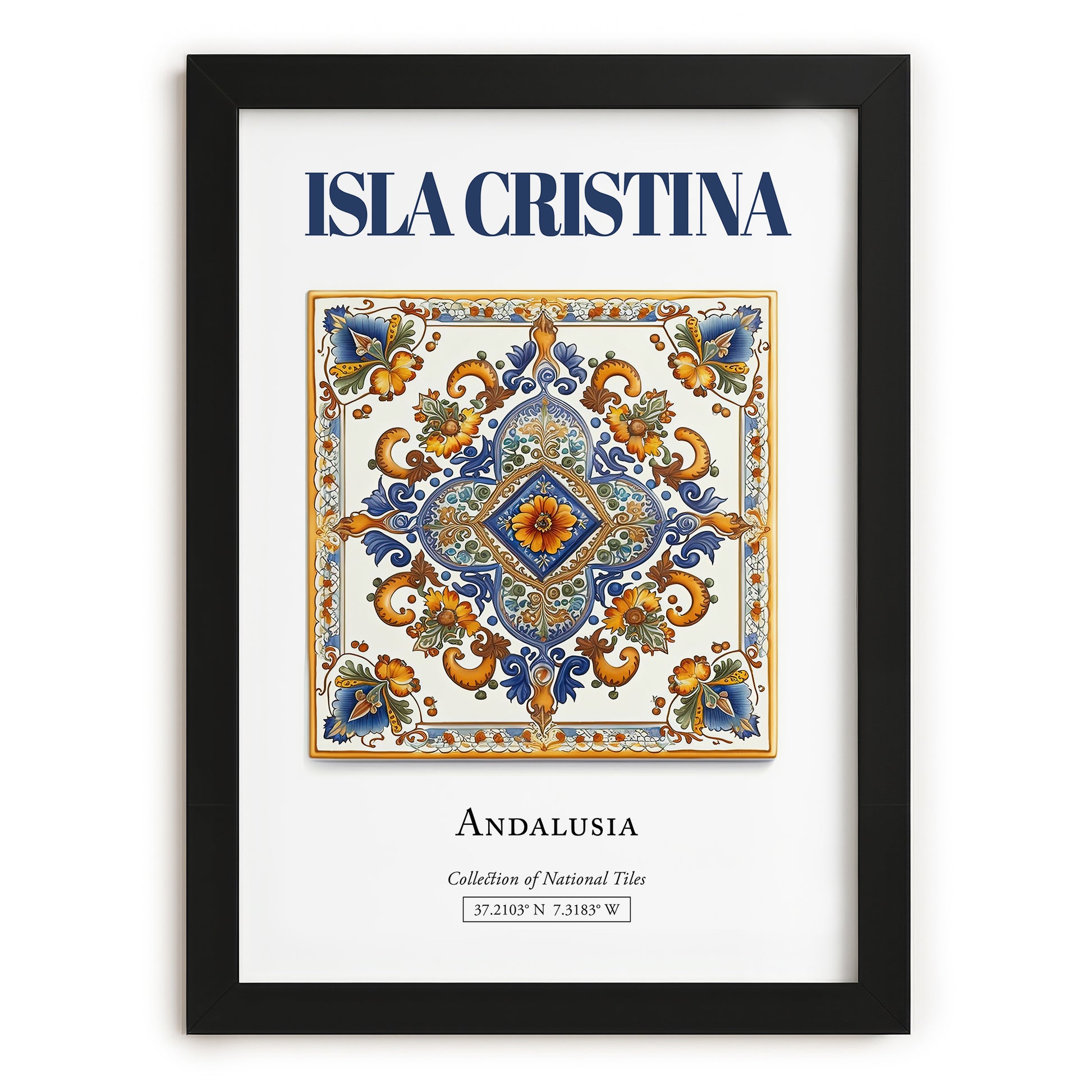 Isla Cristina, Spain – Travel Print, in sleek black frame