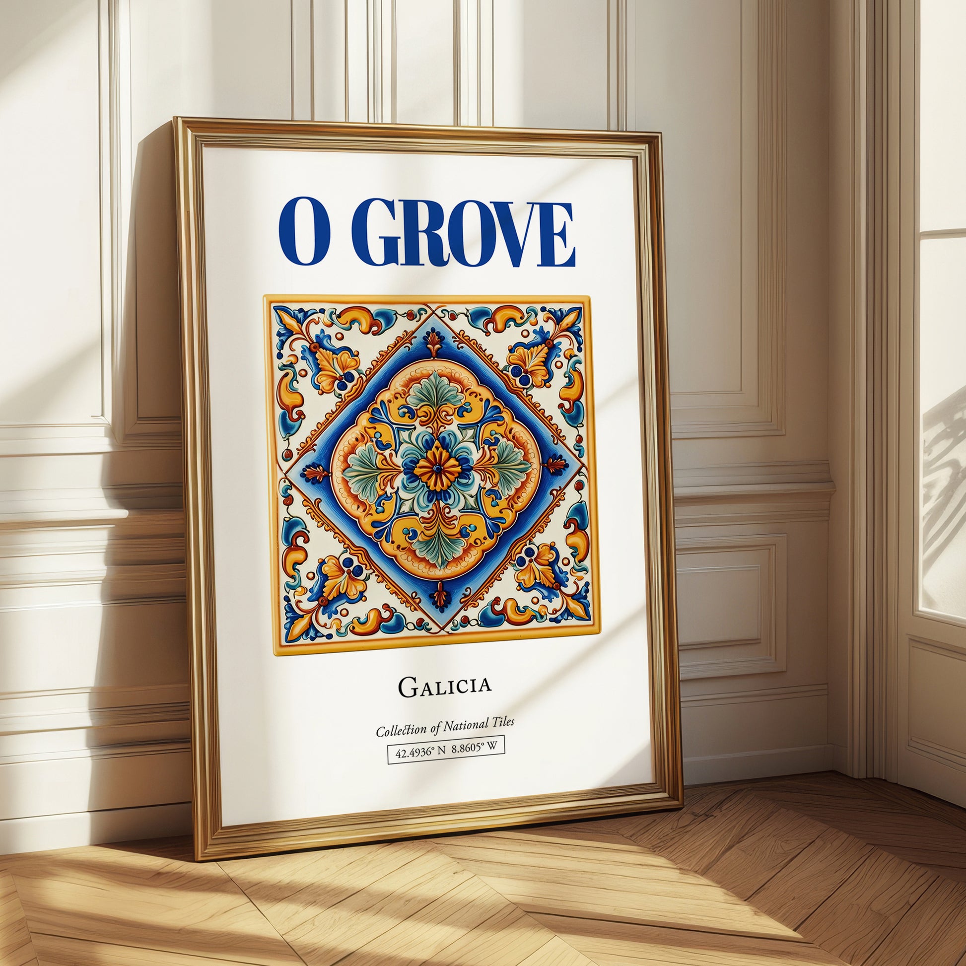 O Grove, Spain – Away From Home Poster, styled in a charming Paris street view
