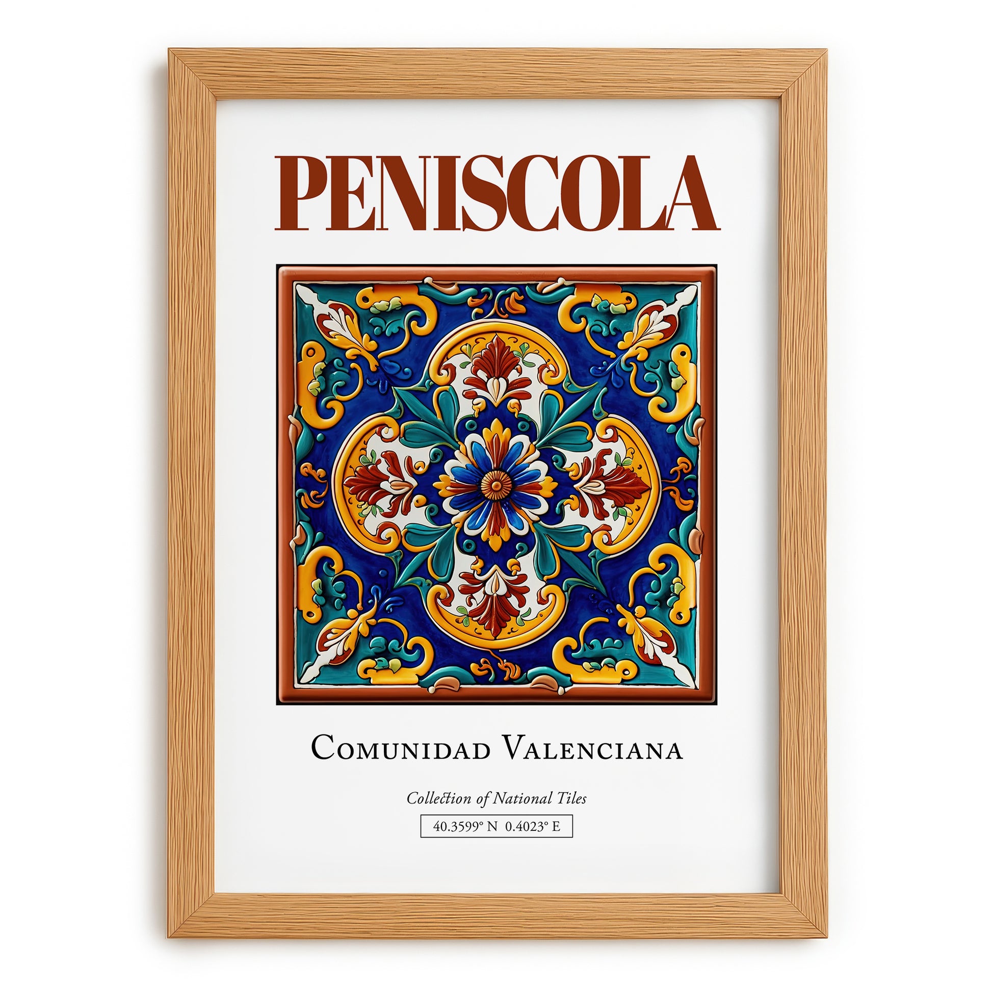 Peniscola, Spain – World Travel Art, set in oak frame