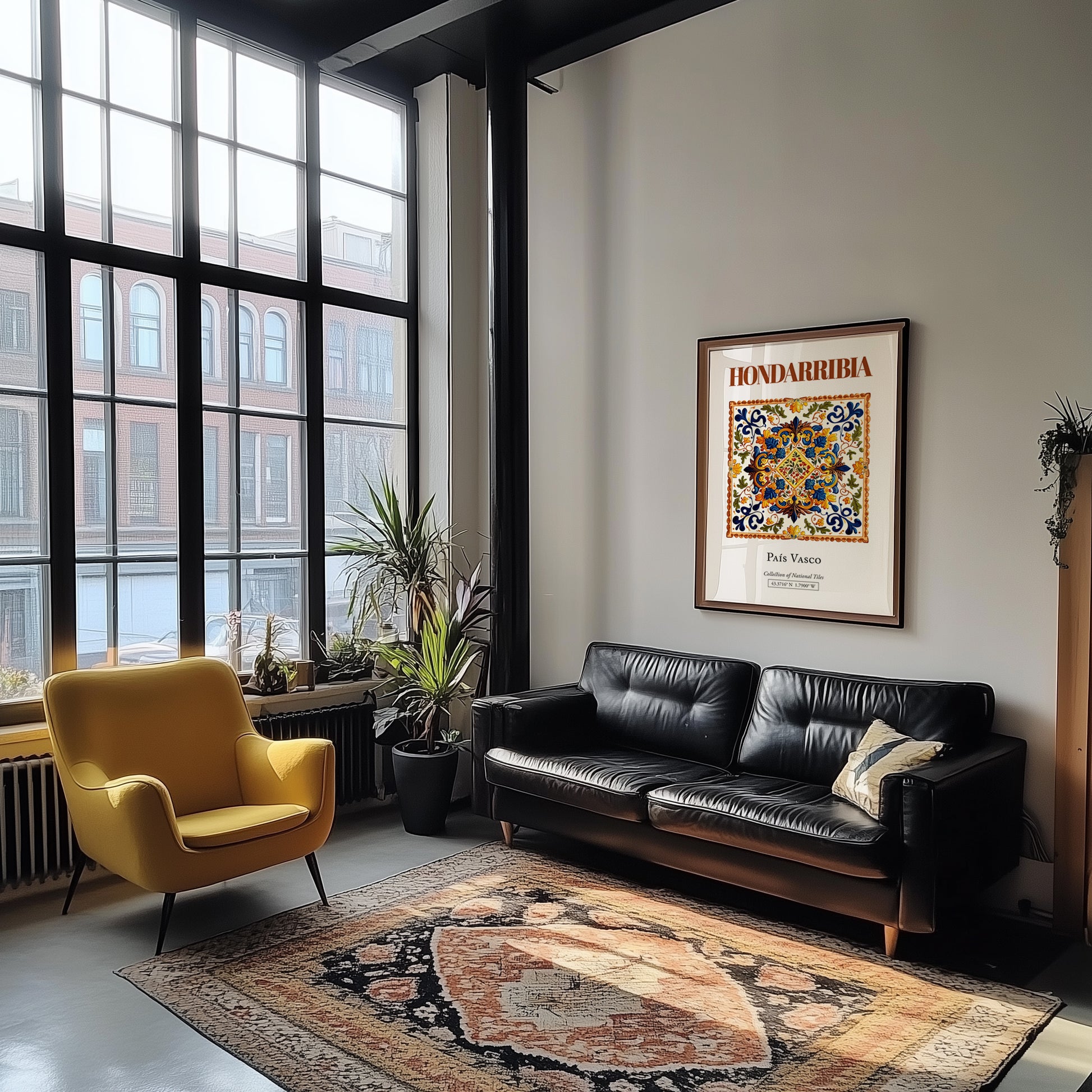 Hondarribia, Spain – Travel Poster, unframed on coastal sand