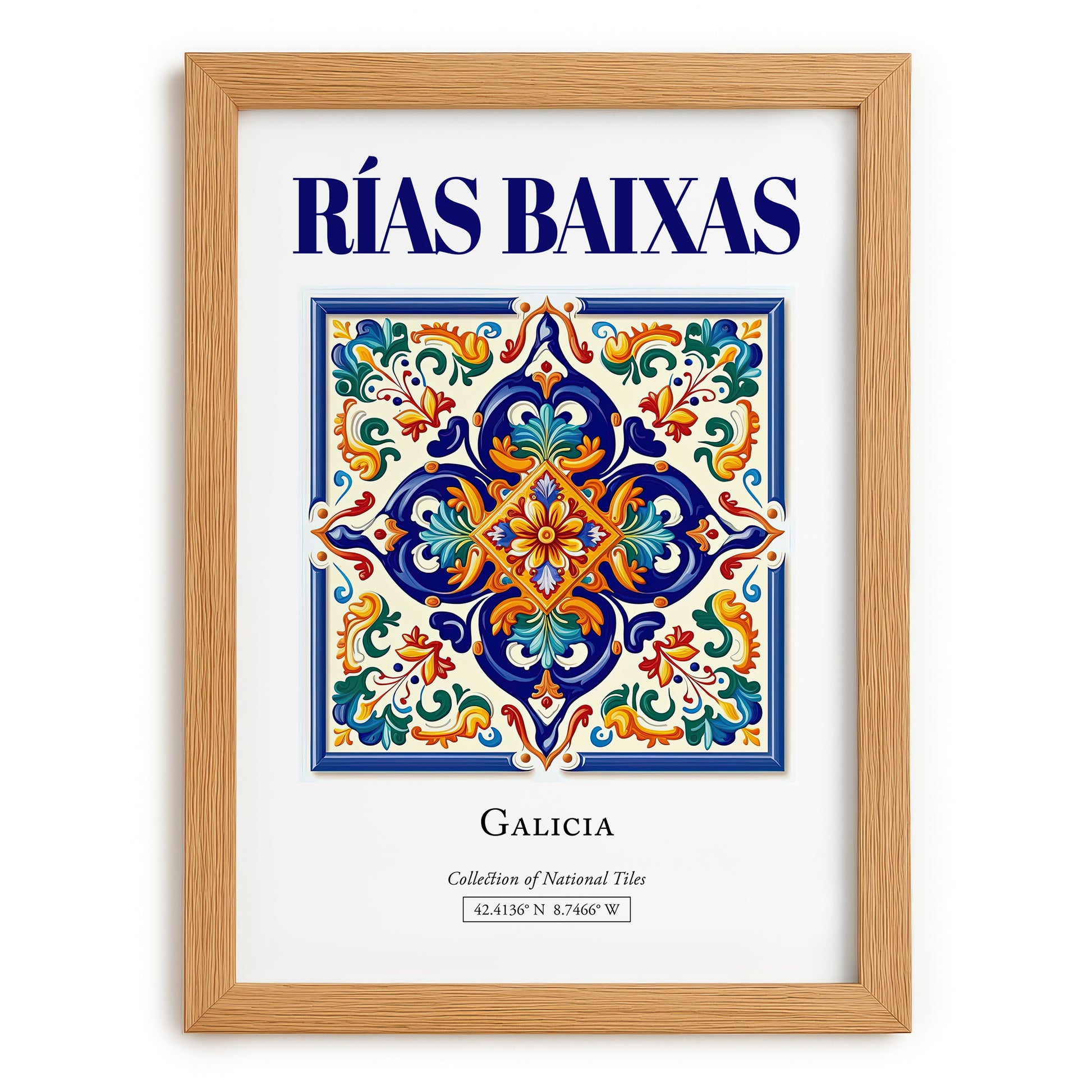 Rías Baixas, Spain – Travel Wall Decor, set in oak frame