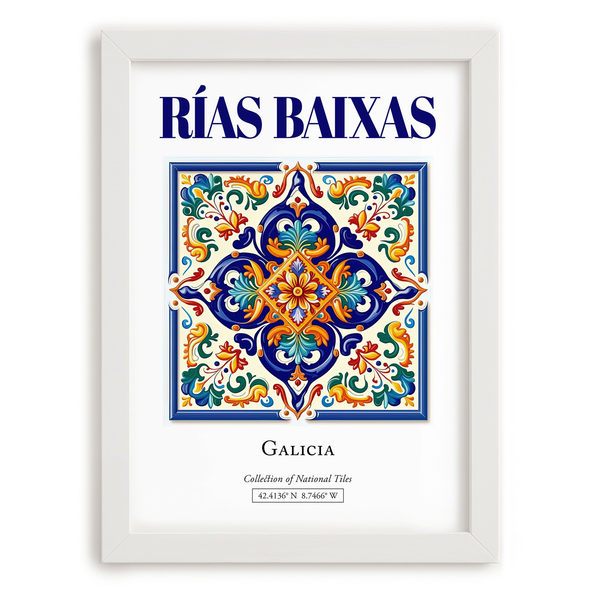 Rías Baixas, Spain – Travel Wall Decor, placed in minimal white frame
