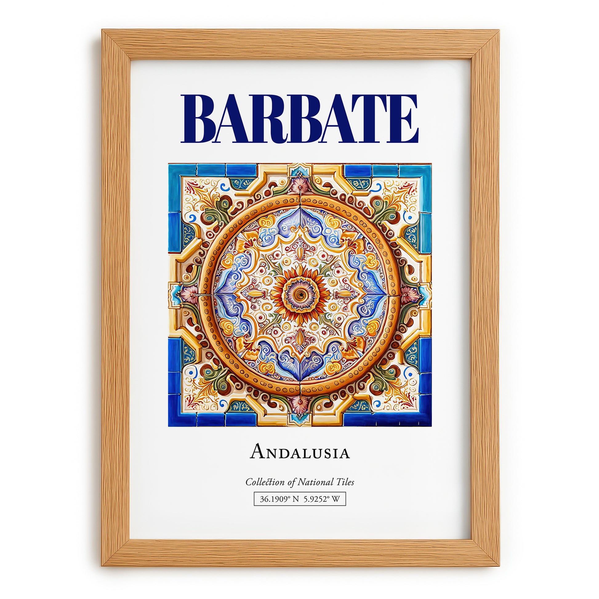 Barbate, Spain – Wanderlust-Inspired Poster, set in oak frame