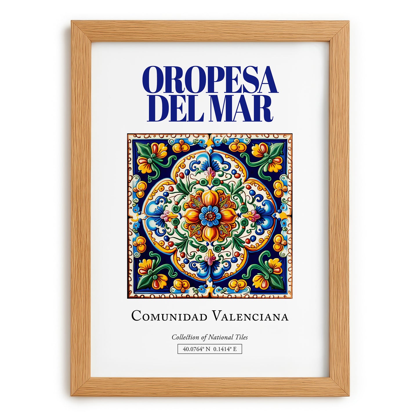 Oropesa del Mar, Spain – Country Culture Poster, set in oak frame