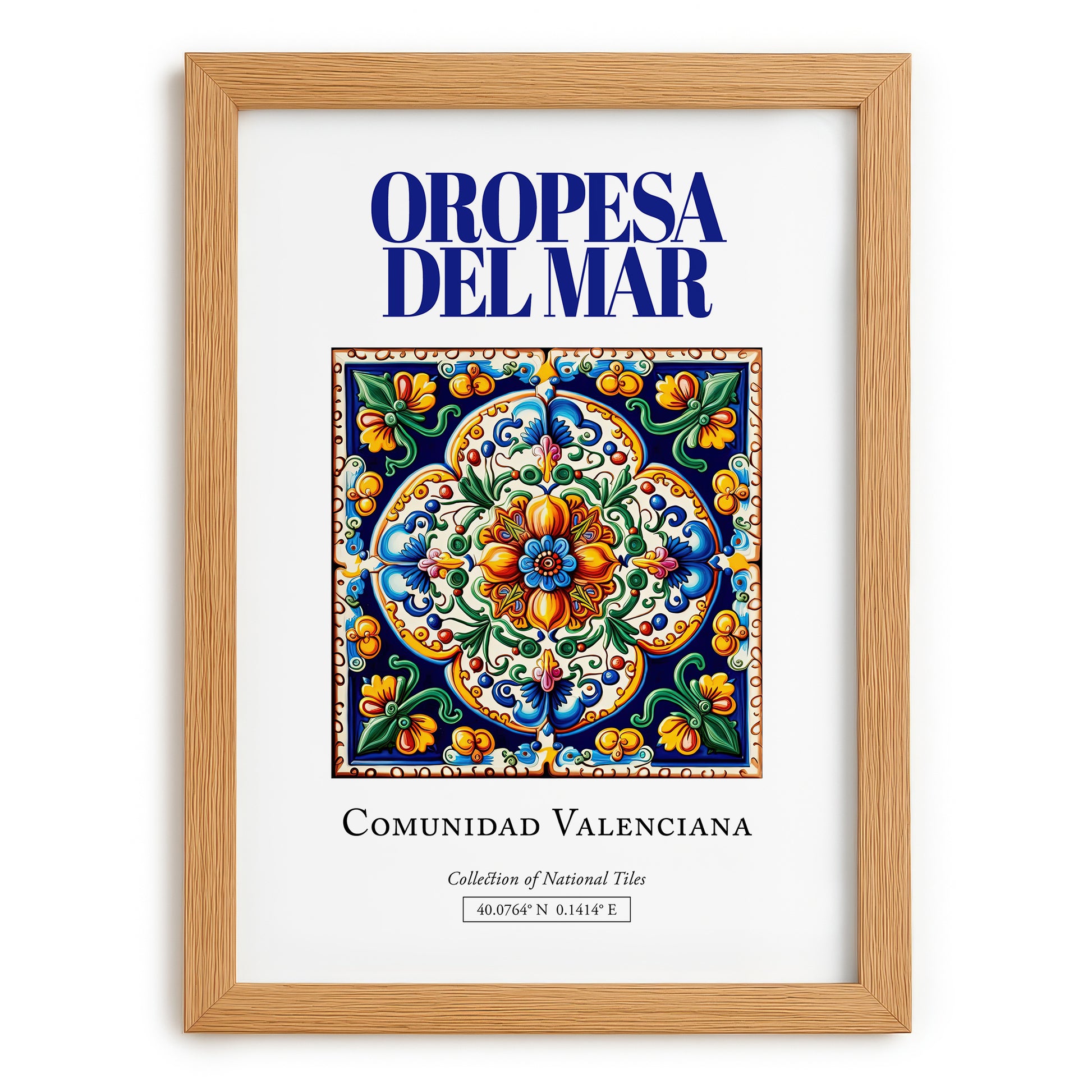 Oropesa del Mar, Spain – Country Culture Poster, set in oak frame